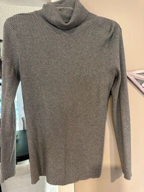 Versona Gray Ribbed Cowl Neck Sweater